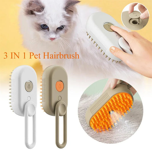 3 in 1 Pet Electric Steam Brush Cat and Dog Cleaning Spray Massage