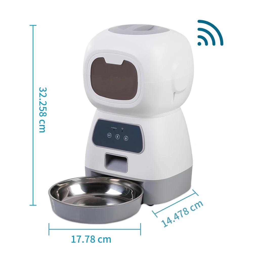 3.5L Automatic Pet Feeder For Cats WiFi Smart Swirl Slow Dog Feeder