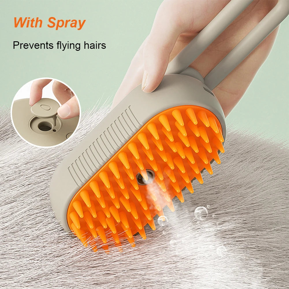 3 in 1 Pet Electric Steam Brush Cat and Dog Cleaning Spray Massage