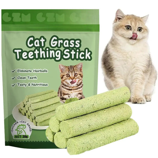 1 Bag Cat Grass Teeth Grinding Stick Pet Snacks Hairball Removal Mild